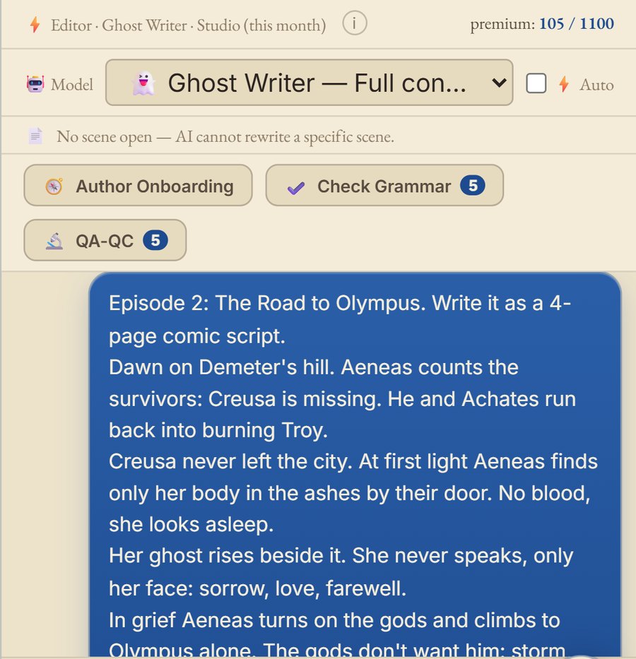 Seven lines to Ghost Writer